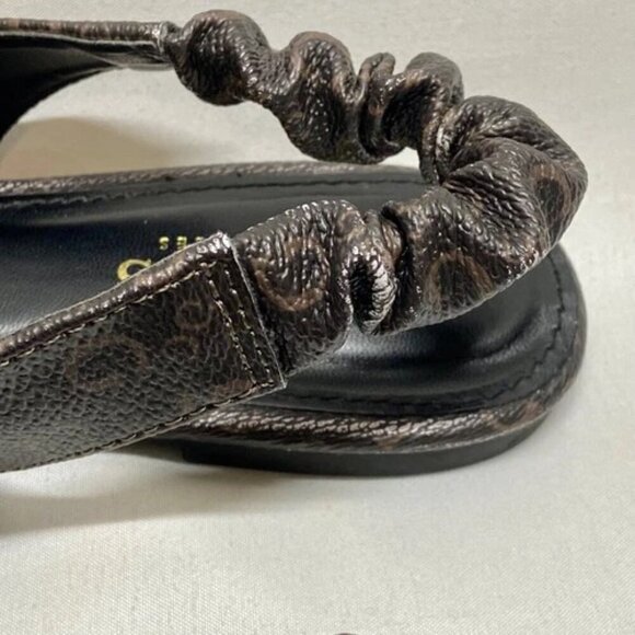 Guess GFMarnie Slingback Flats Women's 6.5 Brown Black Logo Pointed Toe Shoes - Picture 9 of 16